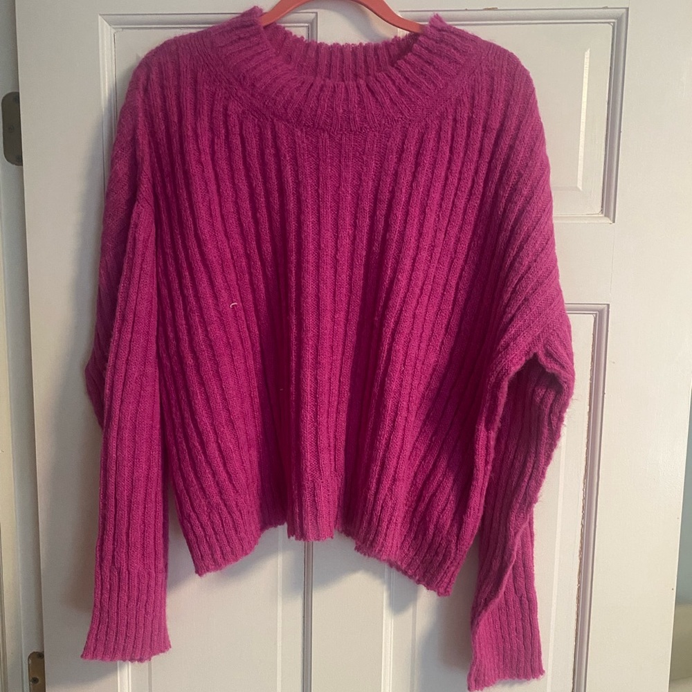 Free People Magenta Lightweight Sweater